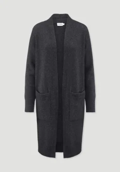 hessnatur Strick Jacke Relaxed aus Bio-Merinowolle mit Bio-Baumwolle von anthrazit Online
