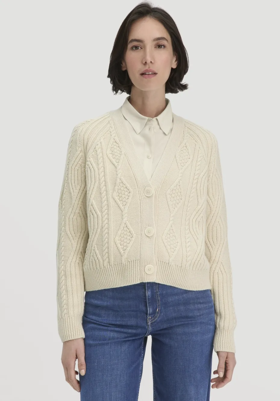 hessnatur Strick Jacke Relaxed aus Bio-Baumwolle und Bio-Schurwolle von natur Clearance