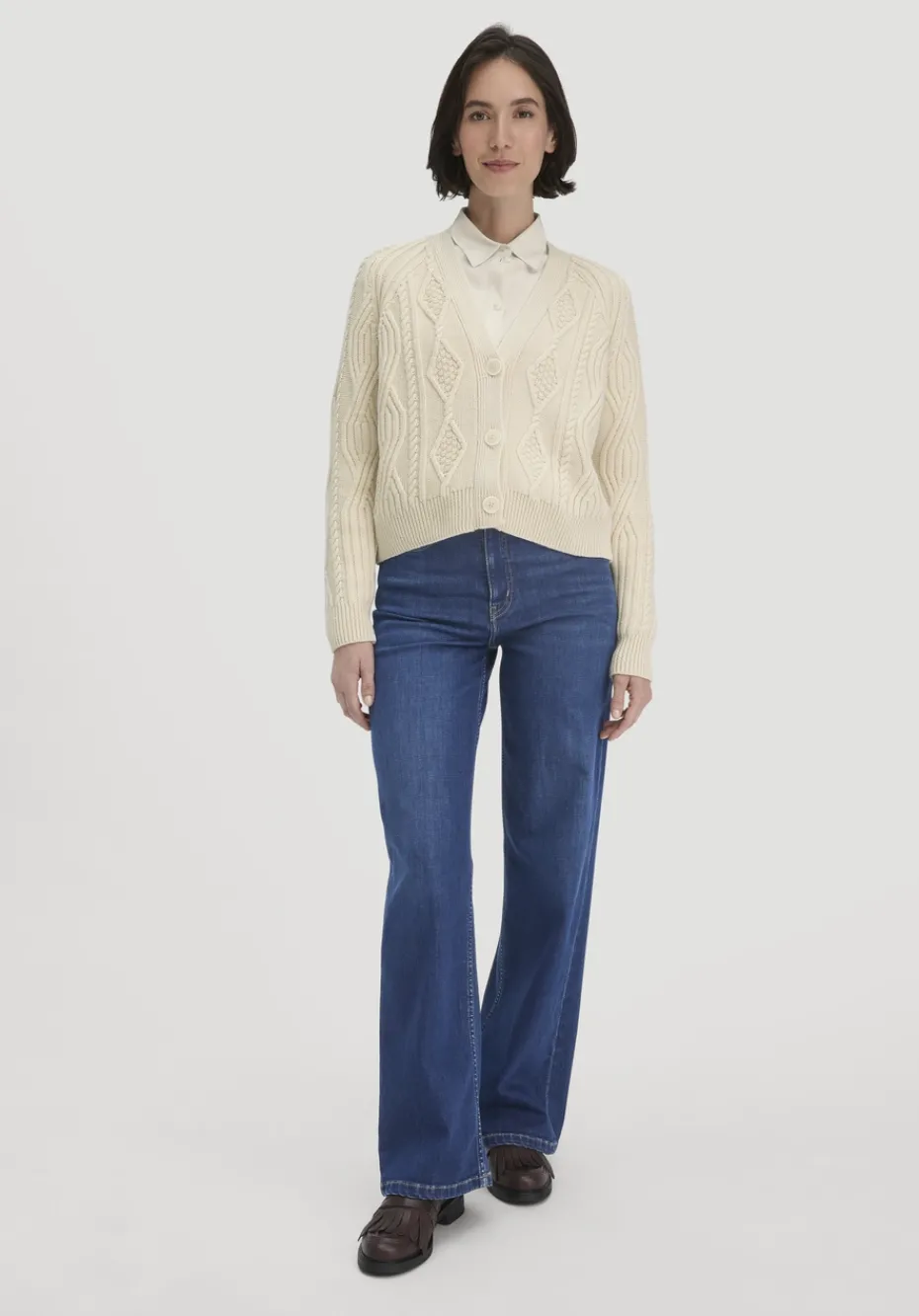hessnatur Strick Jacke Relaxed aus Bio-Baumwolle und Bio-Schurwolle von natur Clearance