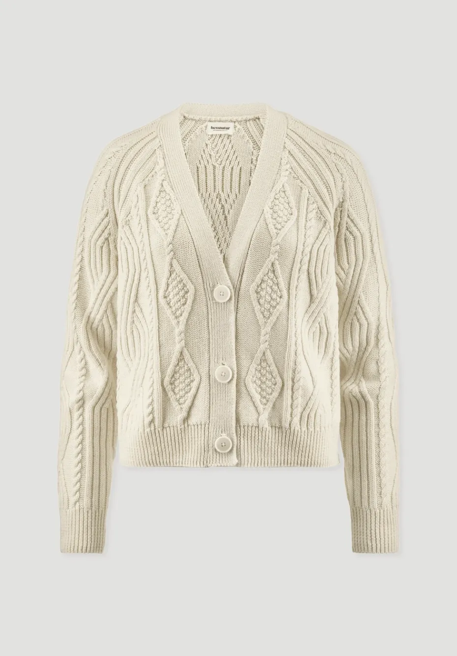 hessnatur Strick Jacke Relaxed aus Bio-Baumwolle und Bio-Schurwolle von natur Clearance