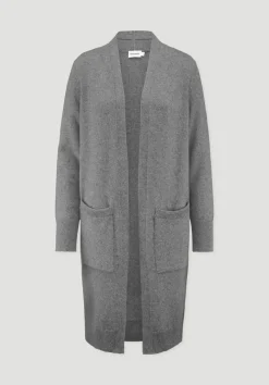 hessnatur Strick Jacke Relaxed aus Bio-Merinowolle mit Bio-Baumwolle von grau New