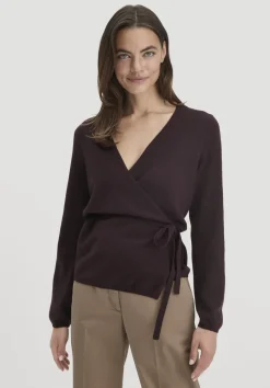 hessnatur Strick Jacke Relaxed aus Bio-Merinowolle mit Cashmere von schwarzbeere Outlet