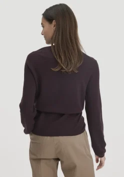 hessnatur Strick Jacke Relaxed aus Bio-Merinowolle mit Cashmere von schwarzbeere Outlet