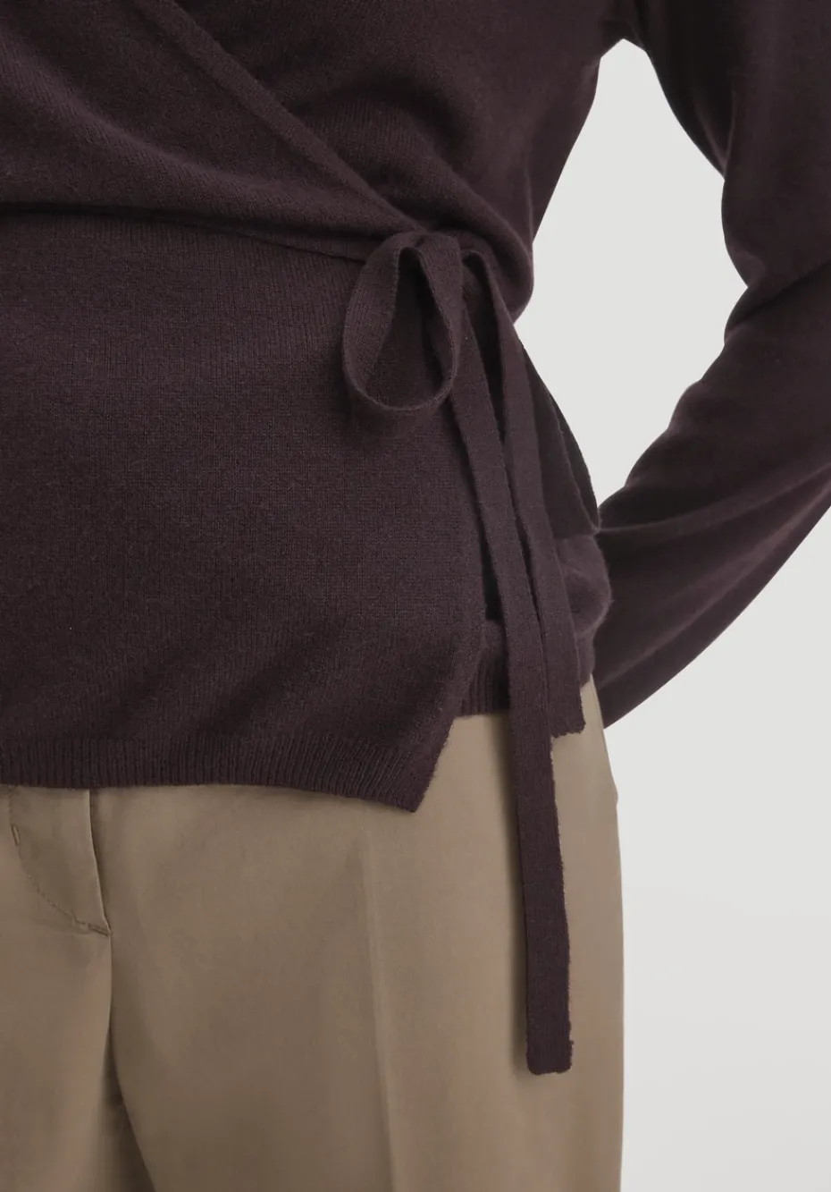 hessnatur Strick Jacke Relaxed aus Bio-Merinowolle mit Cashmere von schwarzbeere Outlet