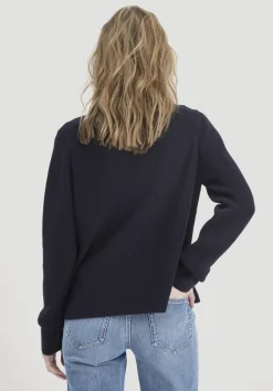 hessnatur Strick Jacke Relaxed aus reiner Bio-Baumwolle von marine