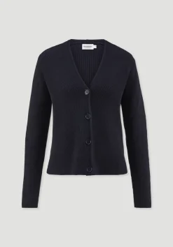 hessnatur Strick Jacke Relaxed aus reiner Bio-Baumwolle von marine