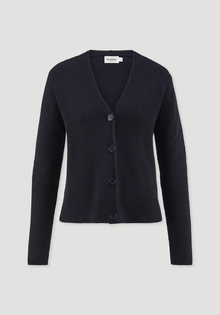 hessnatur Strick Jacke Relaxed aus reiner Bio-Baumwolle von marine