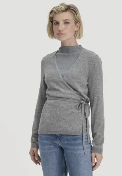 hessnatur Strick Jacke Relaxed aus Bio-Merinowolle mit Cashmere von grau New