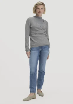 hessnatur Strick Jacke Relaxed aus Bio-Merinowolle mit Cashmere von grau New
