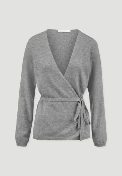 hessnatur Strick Jacke Relaxed aus Bio-Merinowolle mit Cashmere von grau New