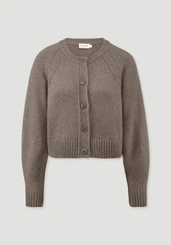 hessnatur Strick Jacke Relaxed Cropped aus Bio-Merinowolle mit Bio-Baumwolle von camel Discount