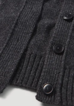 hessnatur Strick Jacke Relaxed Cropped aus Bio-Merinowolle mit Bio-Baumwolle von anthrazit Best