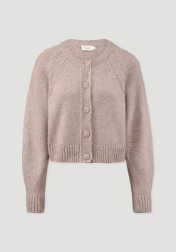hessnatur Strick Jacke Relaxed Cropped aus Bio-Merinowolle mit Bio-Baumwolle von rosé Discount