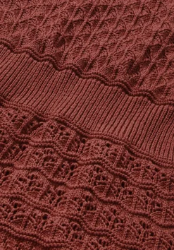 hessnatur Strick Kleid Midi aus reiner Bio-Baumwolle von terrakotta New