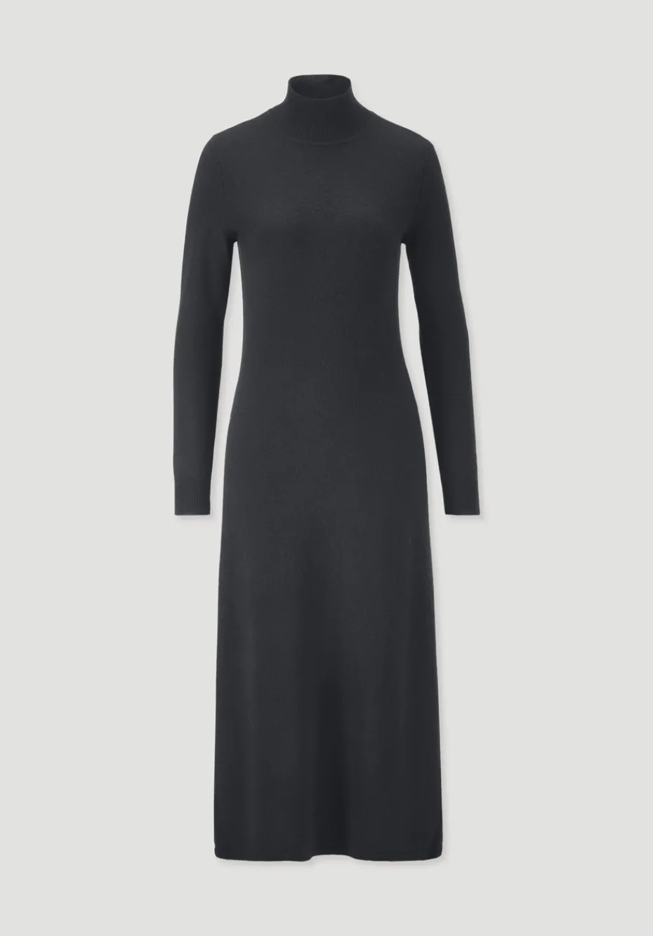 hessnatur Strick Kleid Regular aus Bio-Merinowolle mit Cashmere von schwarz Hot