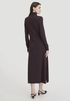hessnatur Strick Kleid Regular aus Bio-Merinowolle mit Cashmere von schwarzbeere Clearance