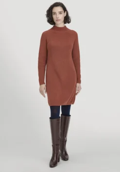 hessnatur Strick Kleid Regular aus reiner Bio-Baumwolle von rost Sale
