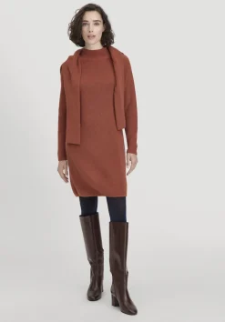 hessnatur Strick Kleid Regular aus reiner Bio-Baumwolle von rost Sale