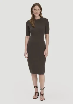 hessnatur Strick Kleid Regular aus Bio-Baumwolle und Wolle von kakao braun Best