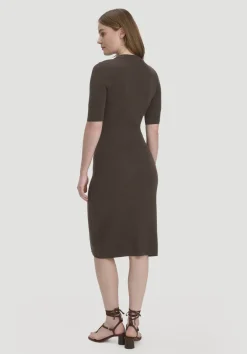 hessnatur Strick Kleid Regular aus Bio-Baumwolle und Wolle von kakao braun Best