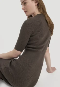 hessnatur Strick Kleid Regular aus Bio-Baumwolle und Wolle von kakao braun Best