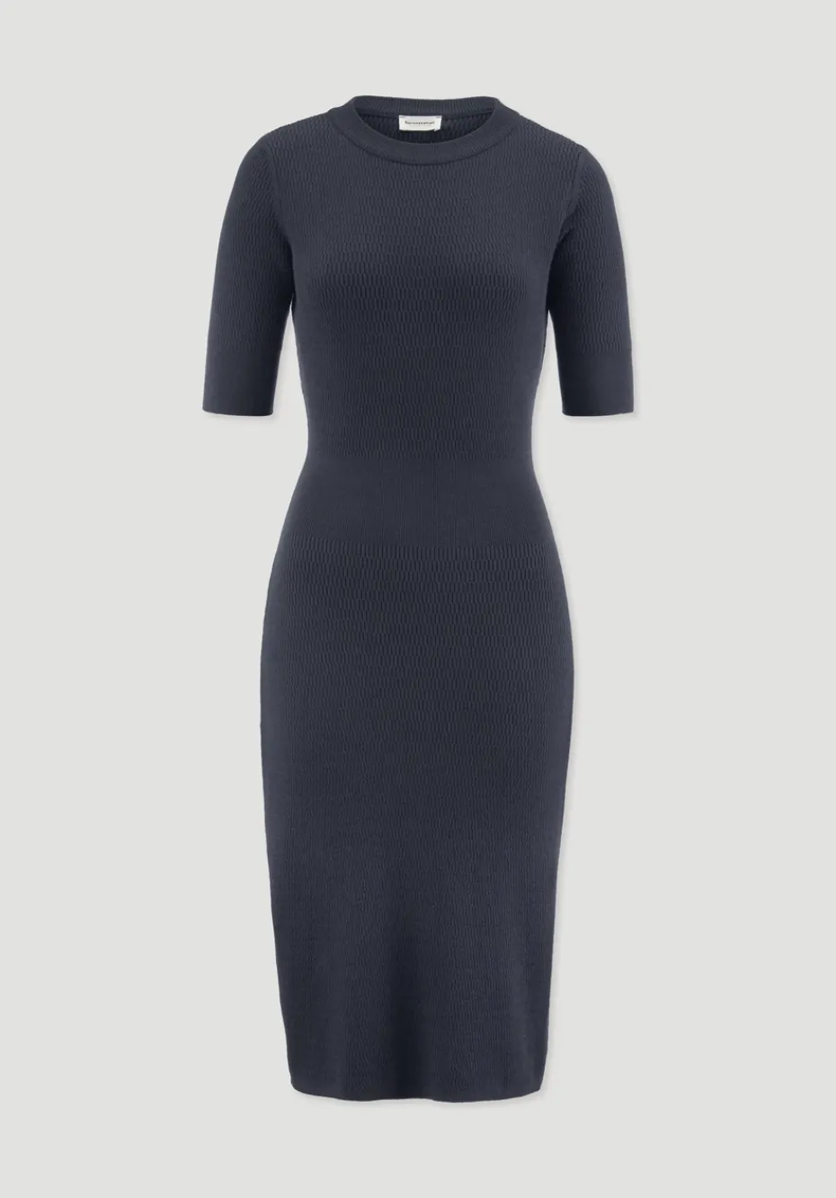 hessnatur Strick Kleid Regular aus Bio-Baumwolle und Wolle von marine Sale