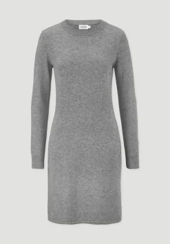 hessnatur Strick Kleid Regular aus Bio-Merinowolle mit Cashmere von grau Clearance