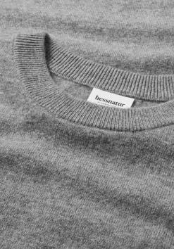 hessnatur Strick Kleid Regular aus Bio-Merinowolle mit Cashmere von grau Clearance