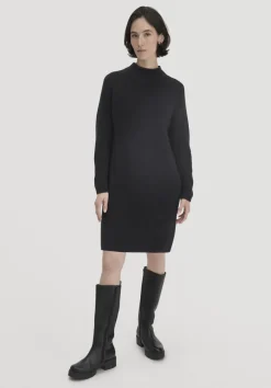 hessnatur Strick Kleid Regular aus reiner Bio-Baumwolle von schwarz Discount