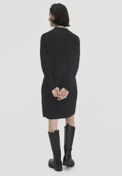 hessnatur Strick Kleid Regular aus reiner Bio-Baumwolle von schwarz Discount