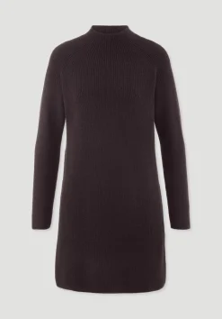 hessnatur Strick Kleid Regular aus reiner Bio-Baumwolle von schwarzbeere