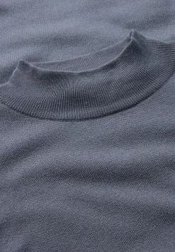 hessnatur Strick Kleid Relaxed aus TENCEL™ Lyocell mit Bio-Baumwolle von schieferblau Online