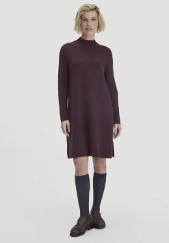 hessnatur Strick Kleid Relaxed aus TENCEL™ Lyocell mit Bio-Baumwolle von schwarzbeere Clearance