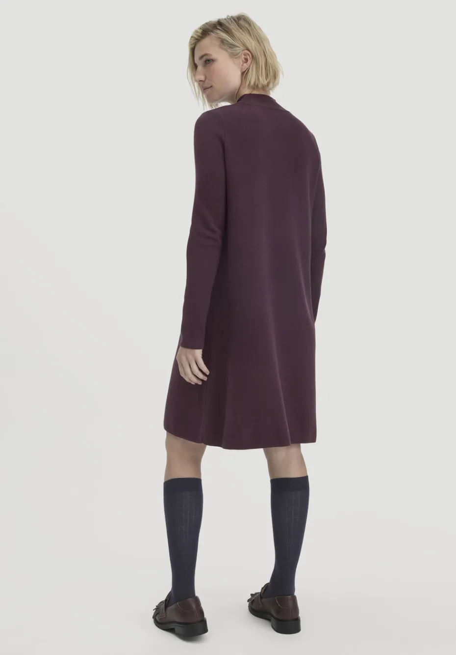 hessnatur Strick Kleid Relaxed aus TENCEL™ Lyocell mit Bio-Baumwolle von schwarzbeere Clearance