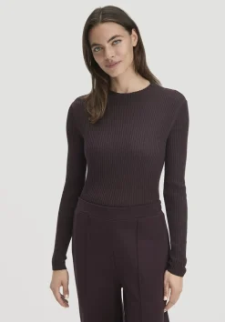 hessnatur Strick Pullover Fitted aus TENCEL™ Lyocell mit Bio-Baumwolle von schwarzbeere Outlet