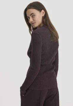 hessnatur Strick Pullover Fitted aus TENCEL™ Lyocell mit Bio-Baumwolle von schwarzbeere Outlet