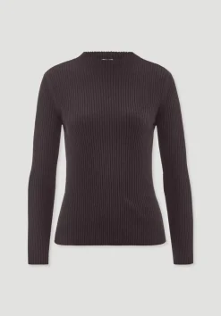 hessnatur Strick Pullover Fitted aus TENCEL™ Lyocell mit Bio-Baumwolle von schwarzbeere Outlet