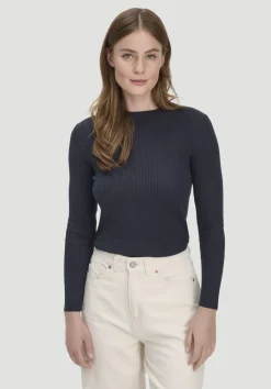 hessnatur Strick Pullover Fitted aus TENCEL™ Lyocell mit Bio-Baumwolle von marine Discount