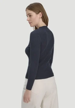 hessnatur Strick Pullover Fitted aus TENCEL™ Lyocell mit Bio-Baumwolle von marine Discount