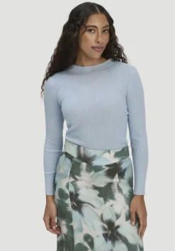 hessnatur Strick Pullover Fitted aus TENCEL™ Lyocell mit Bio-Baumwolle von perlblau