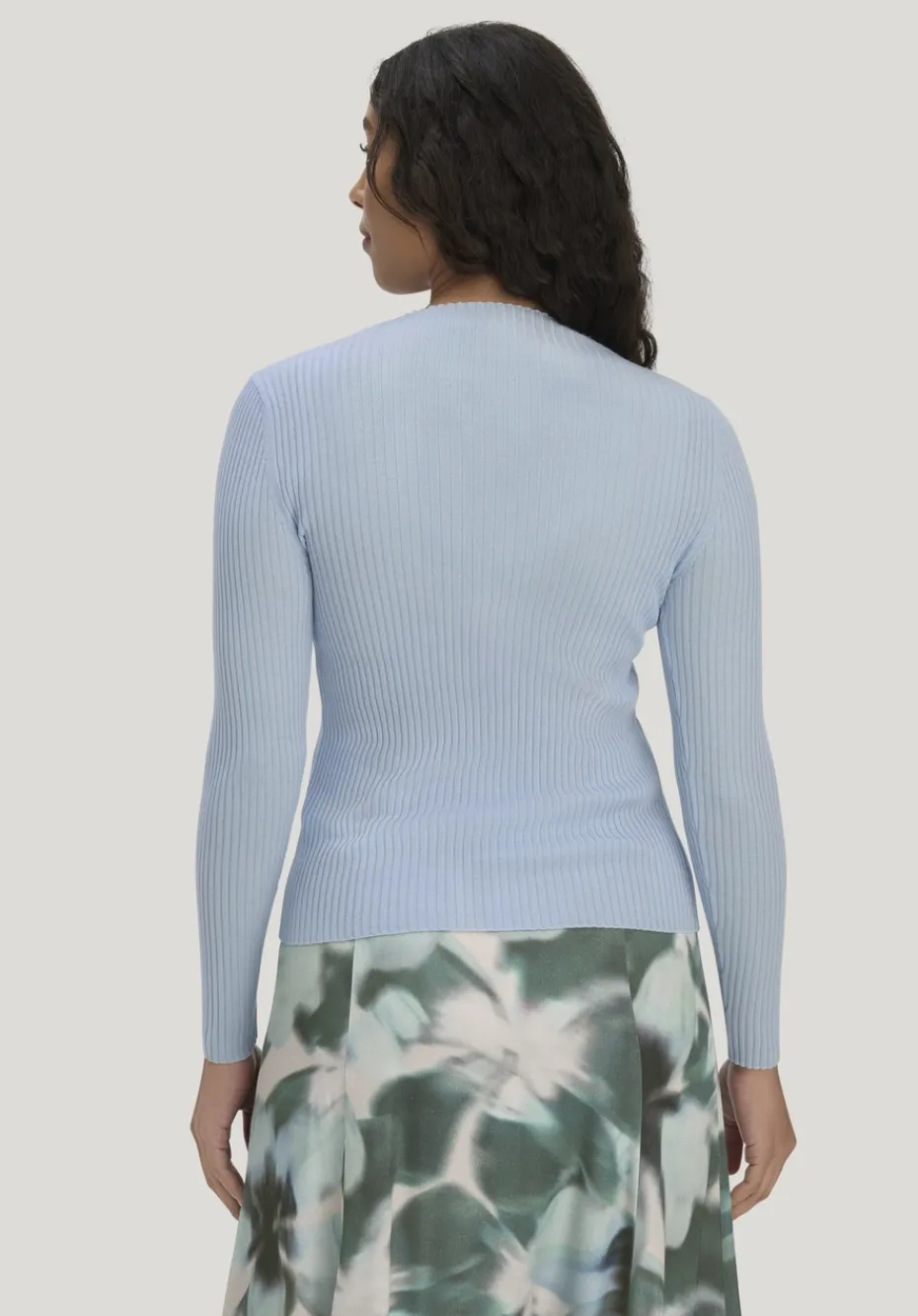 hessnatur Strick Pullover Fitted aus TENCEL™ Lyocell mit Bio-Baumwolle von perlblau