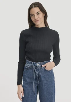 hessnatur Strick Pullover Fitted aus TENCEL™ Lyocell mit Bio-Baumwolle von schwarz Online
