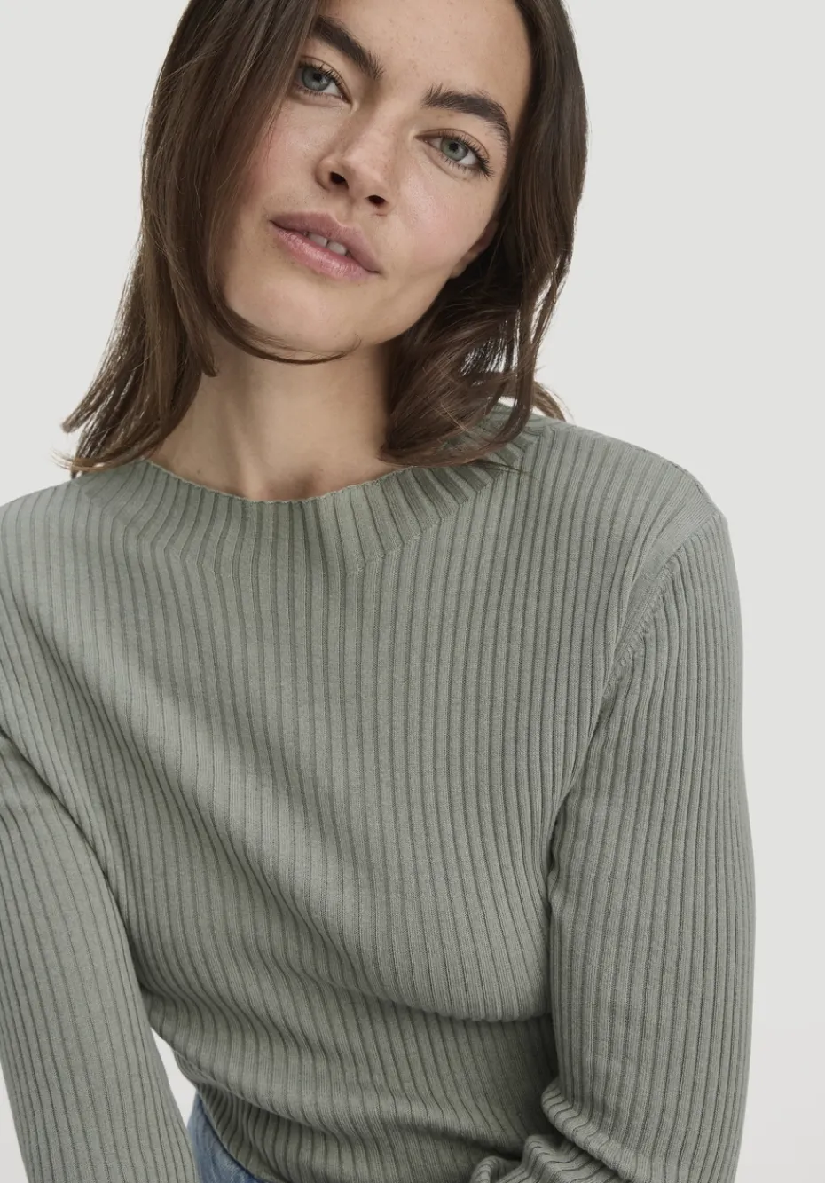 hessnatur Strick Pullover Fitted aus TENCEL™ Lyocell mit Bio-Baumwolle von steppengras Clearance
