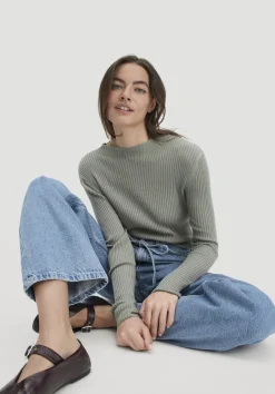 hessnatur Strick Pullover Fitted aus TENCEL™ Lyocell mit Bio-Baumwolle von steppengras Clearance
