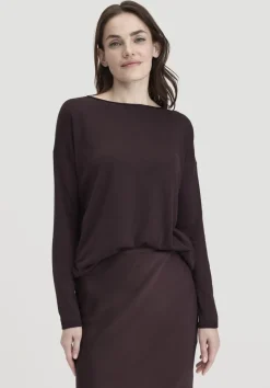 hessnatur Strick Pullover Oversize aus TENCEL™ Lyocell mit Bio-Baumwolle von schwarzbeere