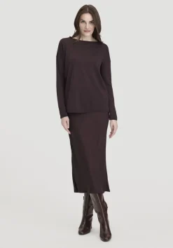 hessnatur Strick Pullover Oversize aus TENCEL™ Lyocell mit Bio-Baumwolle von schwarzbeere