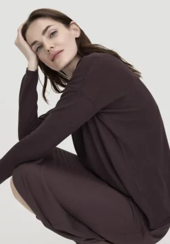 hessnatur Strick Pullover Oversize aus TENCEL™ Lyocell mit Bio-Baumwolle von schwarzbeere