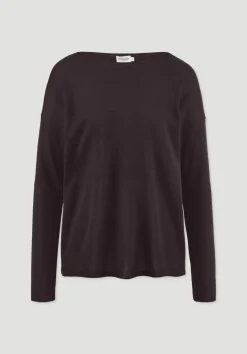 hessnatur Strick Pullover Oversize aus TENCEL™ Lyocell mit Bio-Baumwolle von schwarzbeere