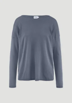 hessnatur Strick Pullover Oversize aus TENCEL™ Lyocell mit Bio-Baumwolle von schieferblau