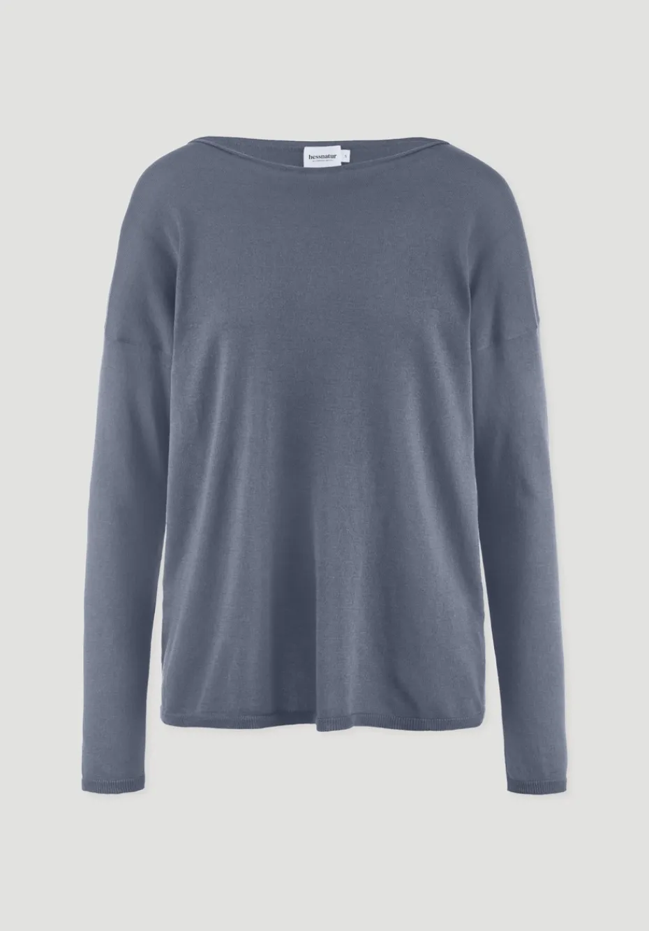 hessnatur Strick Pullover Oversize aus TENCEL™ Lyocell mit Bio-Baumwolle von schieferblau